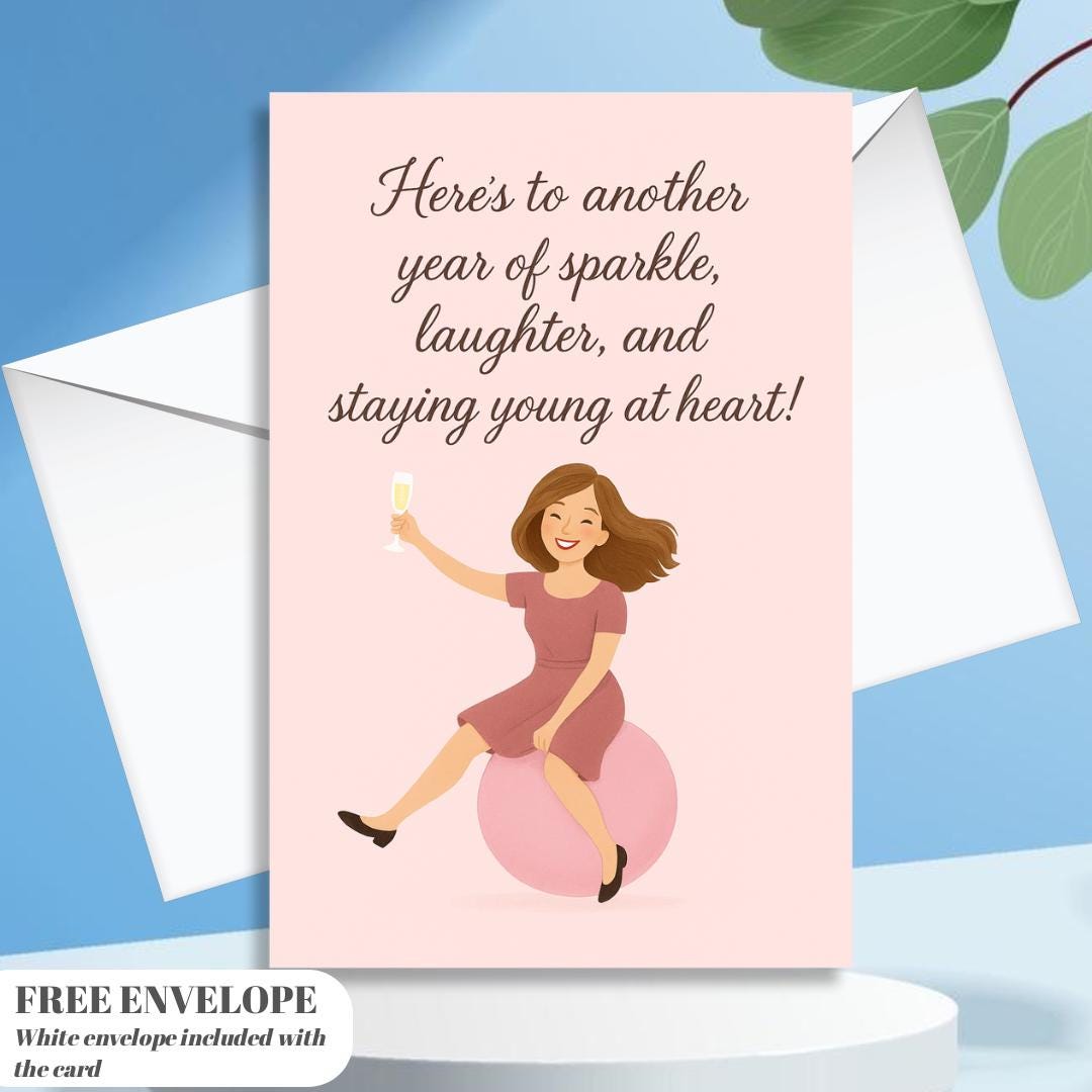 Another year of Sparkle Birthday Card For Her, greeting card for women, best friend, sister, auntie, card love my bestie