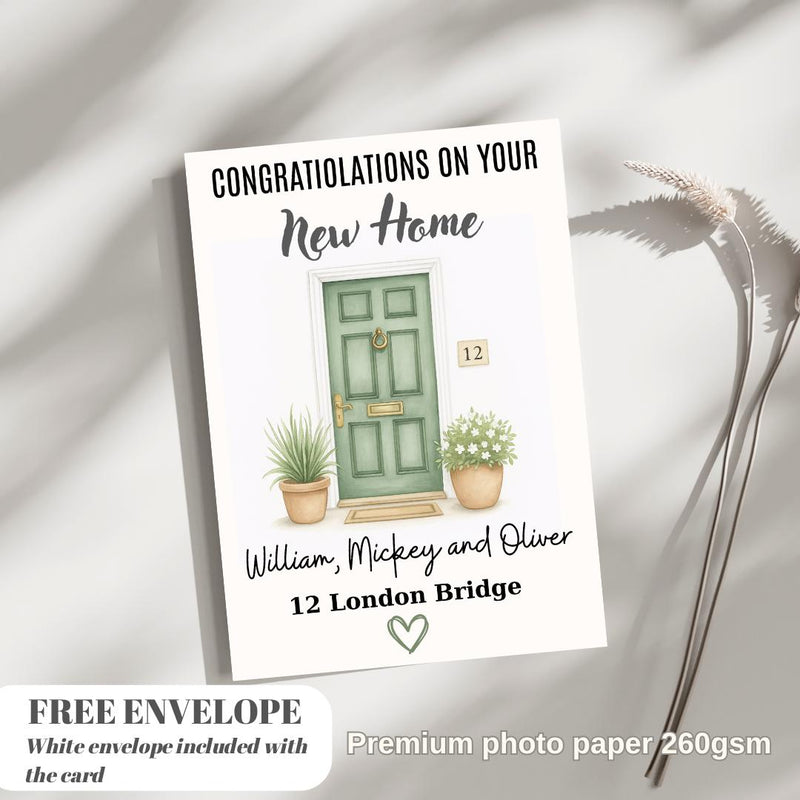 New Home Card, Personalised New Home Card, Congratulations Card, Housewarming Card, New Home Gift, Custom Address Card