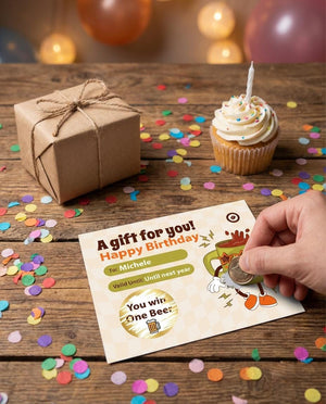 Custom Birthday Scratch Card – Personalised Surprise Reveal Gift for Him or Her | Unique Fun Birthday Present