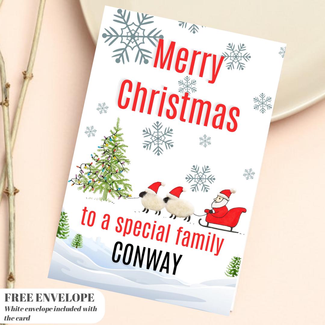 Christmas Card | Happy Xmas Card | Sheep Card | Personalised Card | For both of you | Santa card