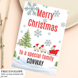 Christmas Card | Happy Xmas Card | Sheep Card | Personalised Card | For both of you | Santa card