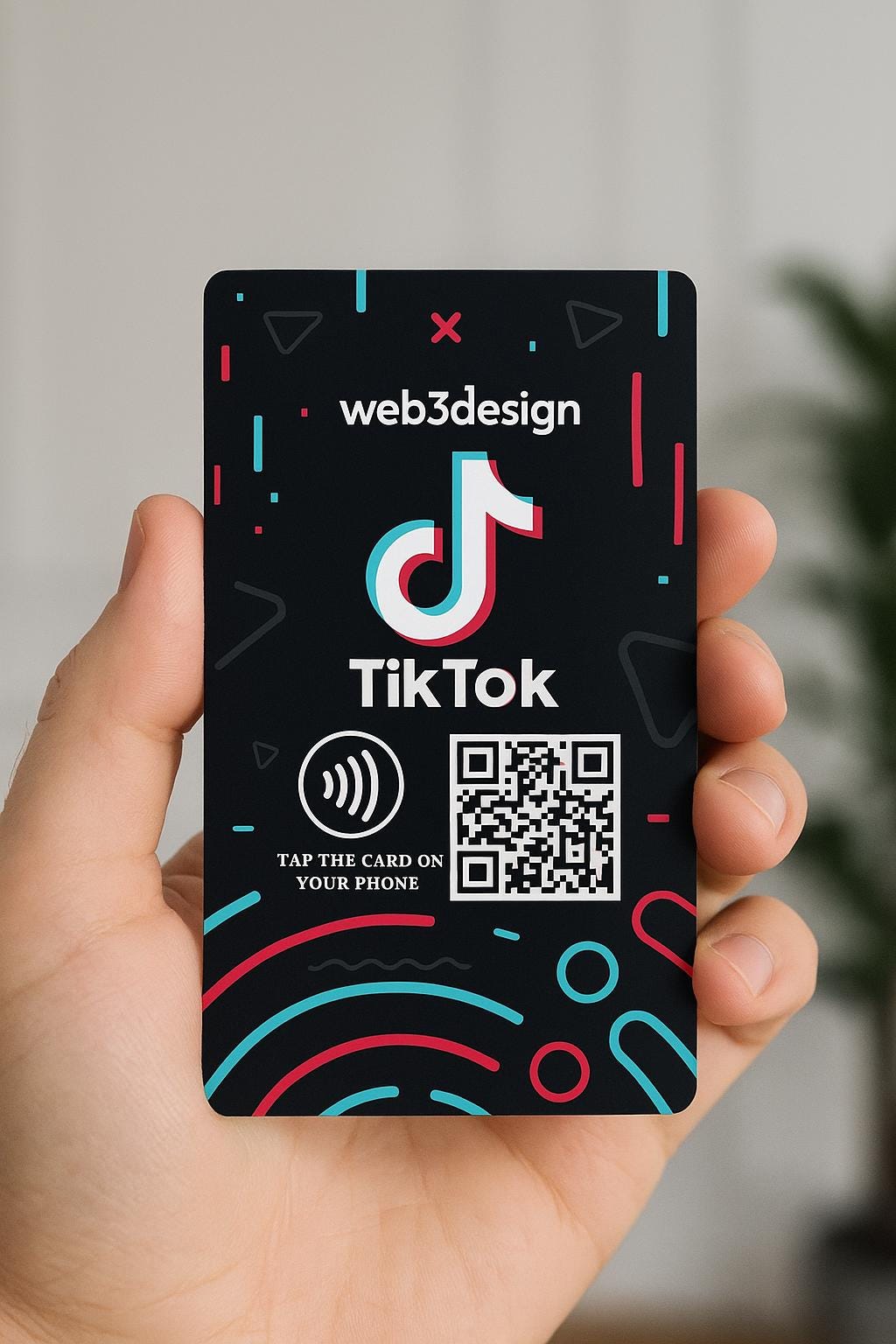 Custom NFC TikTok Follow Card: Double-Sided Social Media Growth
