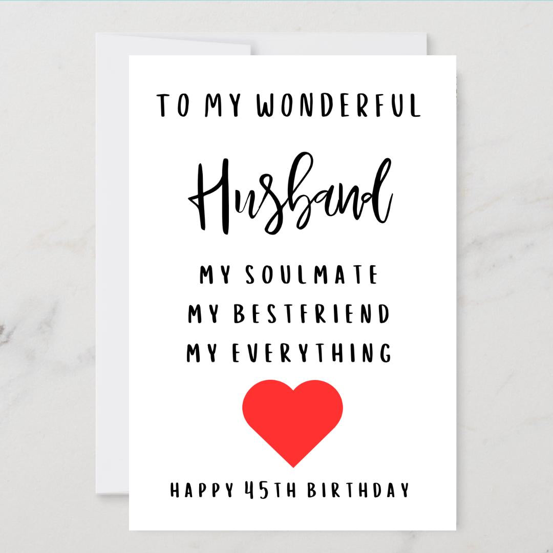 Personalised Husband Birthday Card- Soulmate Greeting Card Customised with Name/ Age For Him 30th 40th 50th 18th 21st 60th 70th