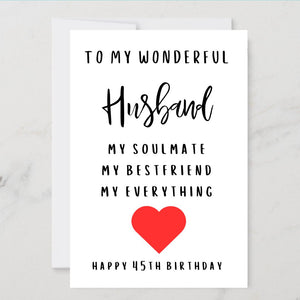 Personalised Husband Birthday Card- Soulmate Greeting Card Customised with Name/ Age For Him 30th 40th 50th 18th 21st 60th 70th