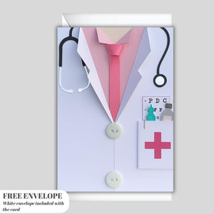 Doctor Card, Medical Card, Handmade Medical School Graduation Card, Thank You Card, Physician Card, Doctor Card.